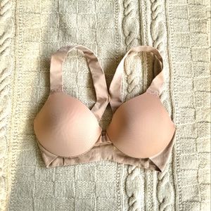 Spanx Bra-Llelujah Lightly Lined Front Closure Racer back Bra Nude 34B